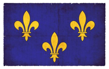 Ile de France grunge tarzı oluşturulan Fransız bölgesi bayrağı
