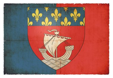 Grunge tarzı oluşturulan Paris Fransız şehir bayrağı