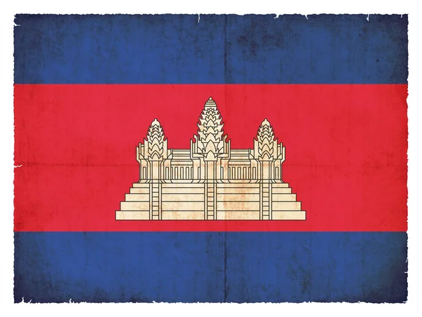 National Flag Cambodia Created Grunge Style — Stock Photo, Image