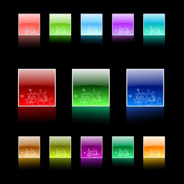 siyah arka plan üzerinde renkli düğmeler