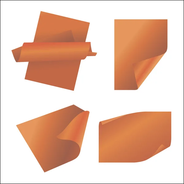 Conjunto vectorial de papel naranja — Vector de stock