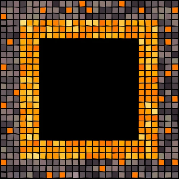 Šedé a oranžové mozaiky rám — Stockový vektor