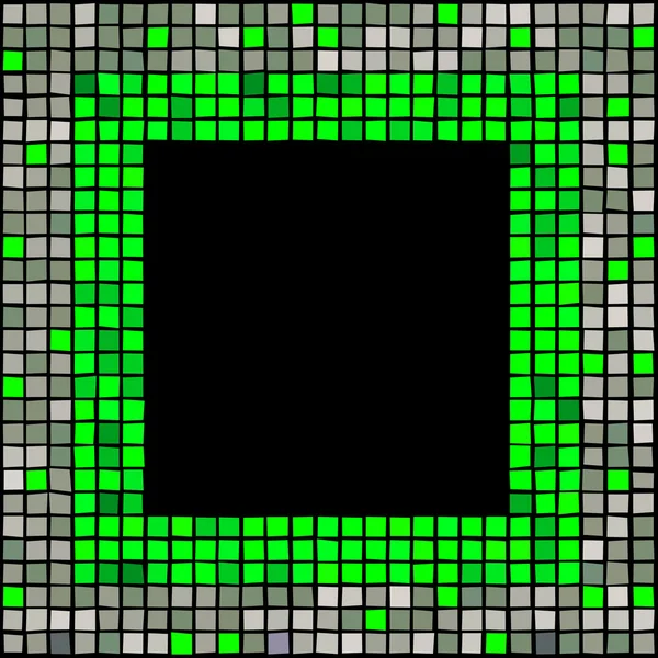 Groene mozaïek frame — Stockvector