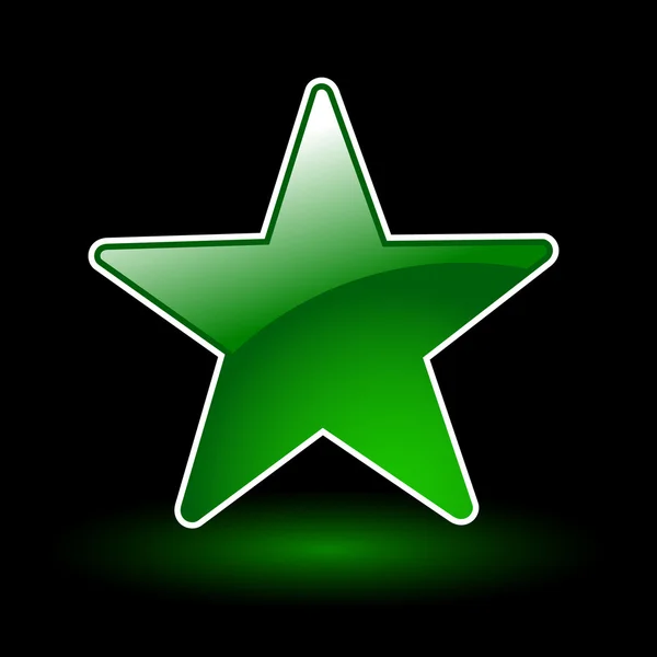 Botón estrella verde — Vector de stock