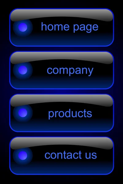 Botones azules — Vector de stock