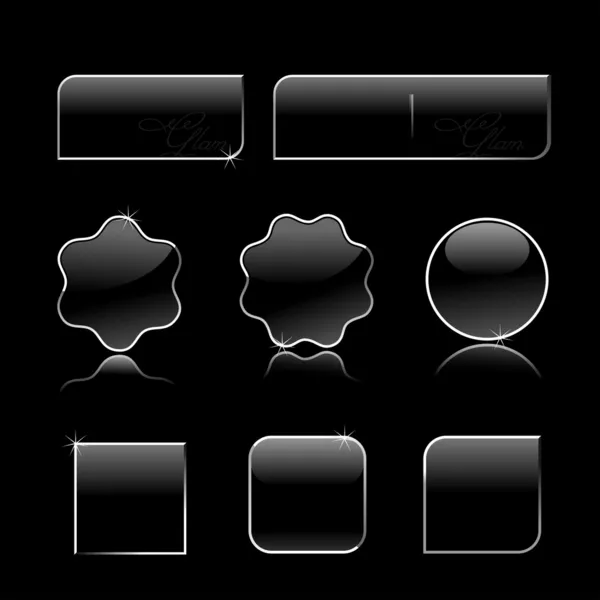 Zwarte knoppen — Stockvector