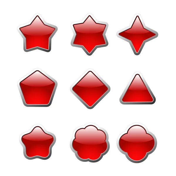 Botones rojos — Vector de stock