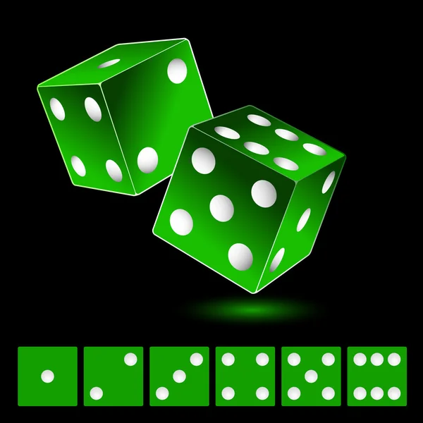 Green dice icon — Stock Vector