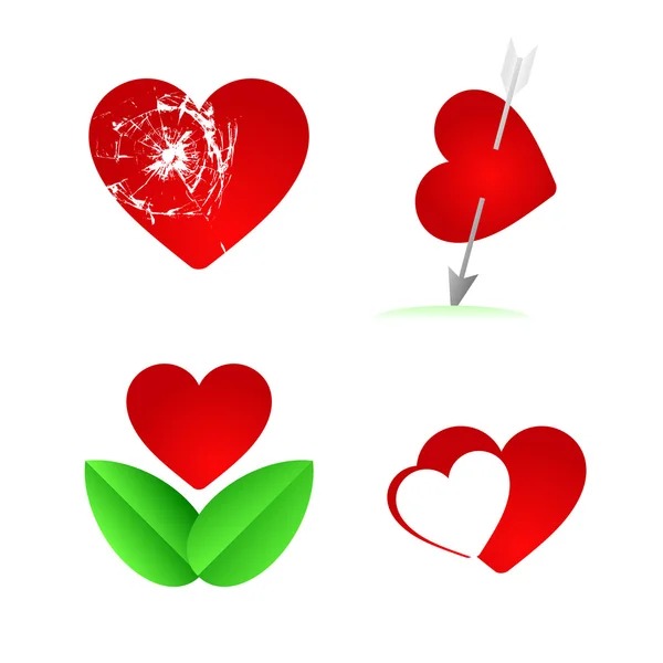 Corazones símbolos — Vector de stock