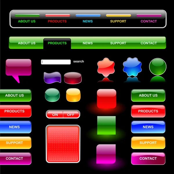 Развлекательные цветные кнопки — стоковый вектор