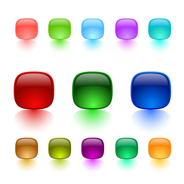 Beyaz arka plan üzerinde renkli düğmeler