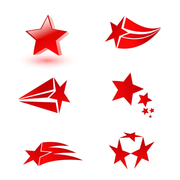 Iconos con estrellas rojas — Vector de stock