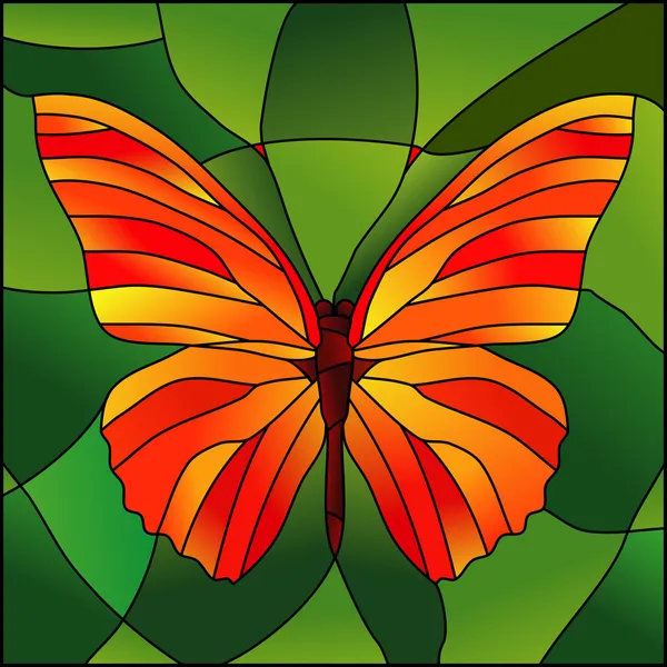 Glasmalerei-Schmetterling — Stockvektor