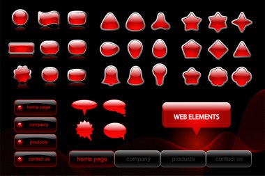 Kırmızı web düğmeleri