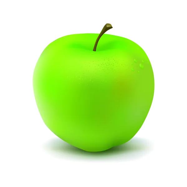 Ilustración de manzana verde en vector — Vector de stock