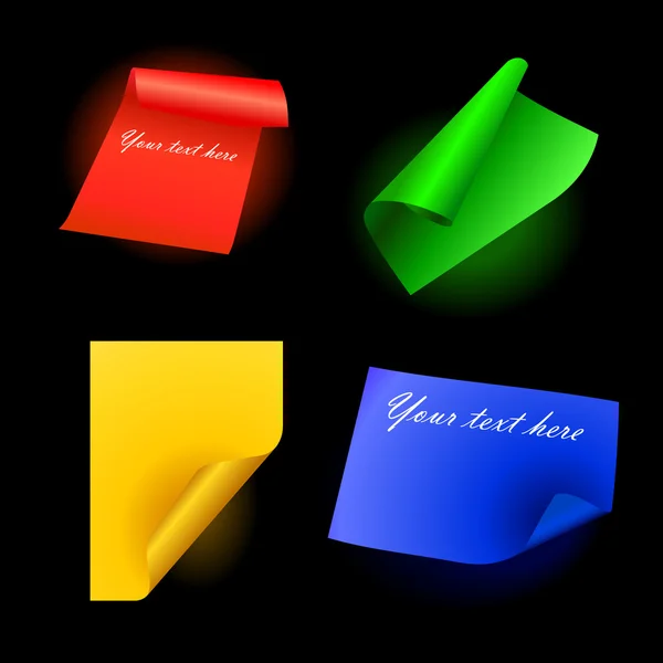 Vektor-Set von Farbpapier — Stockvektor
