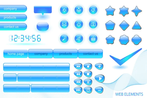 Mavi web düğmeleri — Stok Vektör