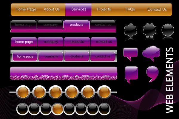 Elementos Web — Vetor de Stock