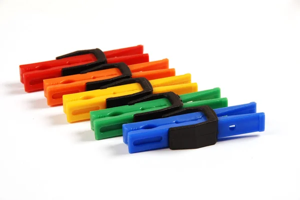 Multicolored clothes pegs — Stock Photo, Image