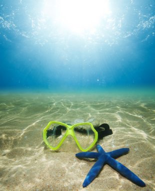 tüplü maske ve deniz yıldızı