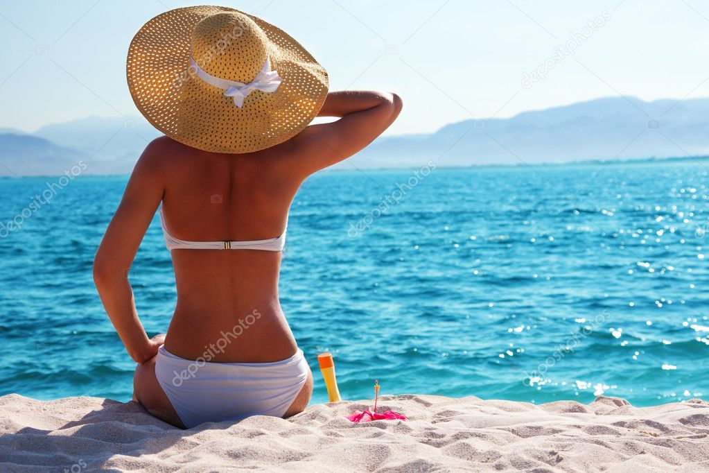 woman resting on the beach