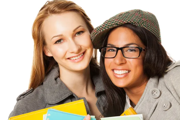 Two students smiling at camera — Stock Photo, Image