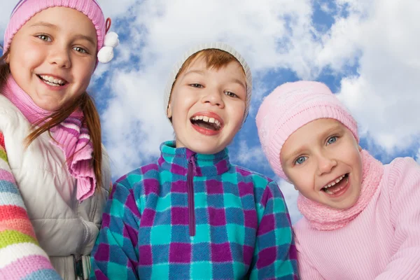 Tre bambini che ridono — Foto Stock