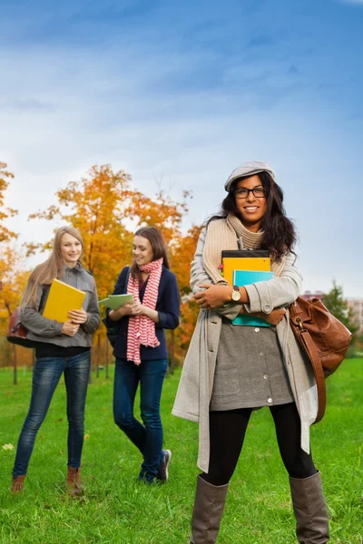 Happy first day in college — Stock Photo, Image