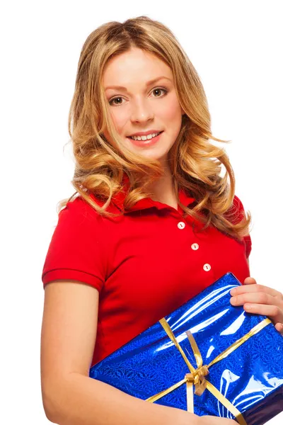 Ragazza con regalo — Foto Stock