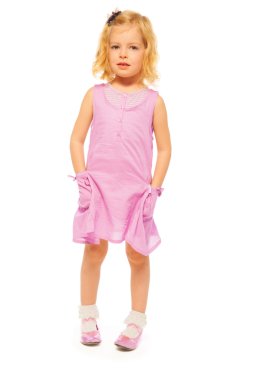 sevimli sarışın küçük kız