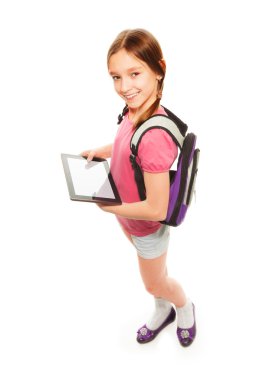 Dijital tablet bilgisayar ile kız