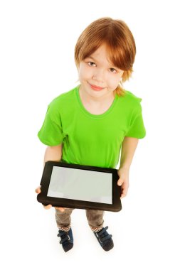 tablet bilgisayar ile şirin çocuk