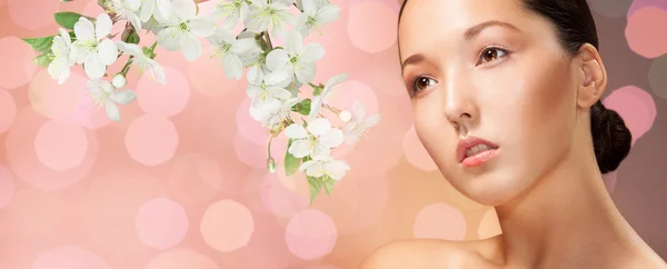 Beauty portrait spring panorama — Stock Photo, Image