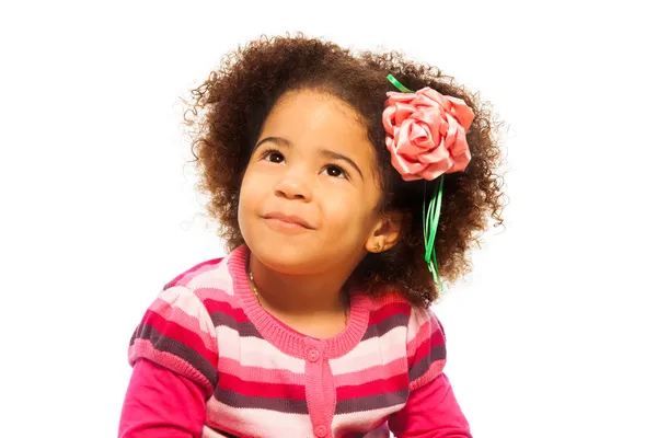 Sevimli küçük siyah kız — Stok fotoğraf