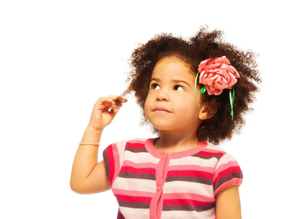 Clever little black girl — Stock Photo, Image