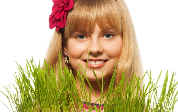 Blond and spring — Stock Photo, Image