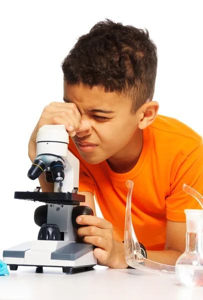 Boy and biology class — Stock Photo, Image