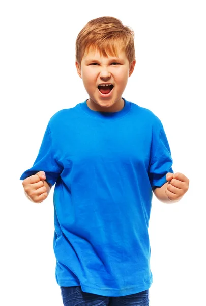 怒っている脂肪の少年 — ストック写真