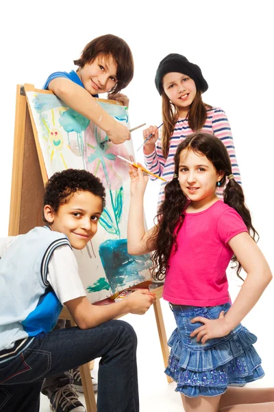 Four very creative kids — Stock Photo, Image