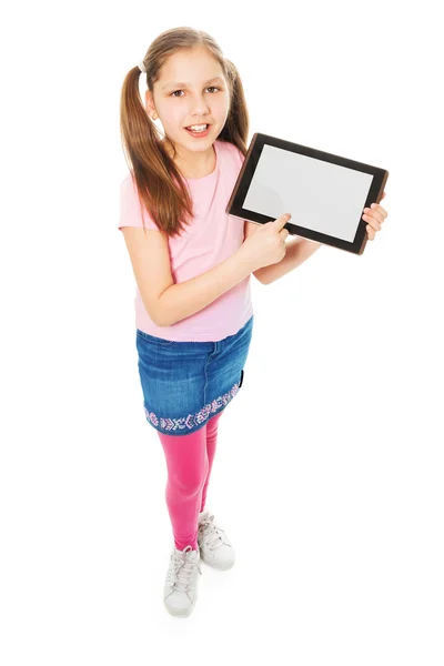 Titta på denna tablet PC — Stockfoto