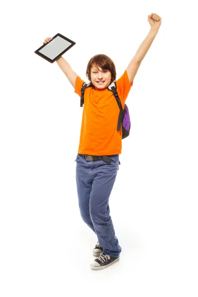 Jongen met tablet-computer — Stockfoto