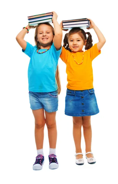 Two girls with books — Stock Photo, Image