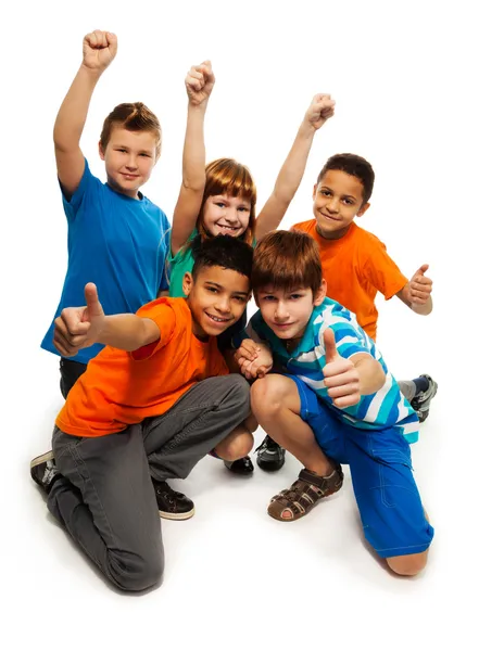 Five exited kids Stock Image