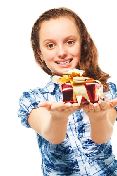 Giving the present is most enjoyable feeling — Stock Photo, Image