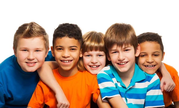 Five kids close-up portrait — Stock Photo, Image