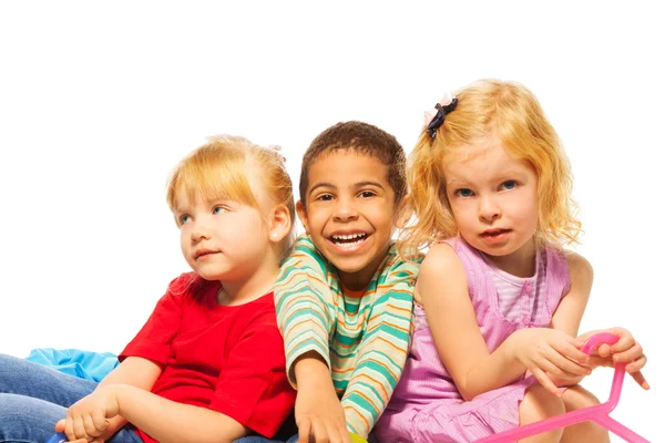 Tres feliz niño de 5 años — Foto de Stock