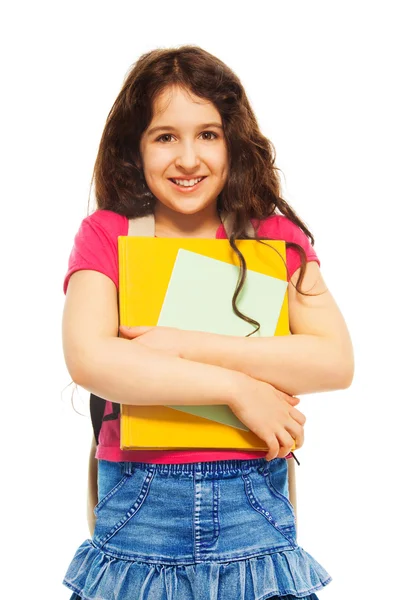 Schoolmeisje met boeken — Stockfoto