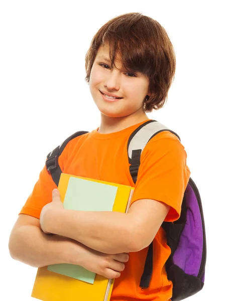 Smiling boy with books Stock Photo