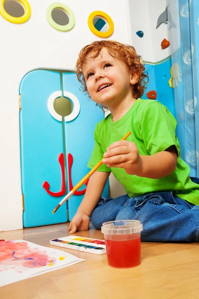 Pintura y sonrisa — Foto de Stock