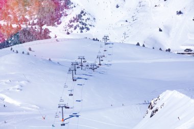 View of Andorra ski lift clipart